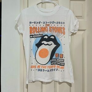 Recycled Karma NWOT Rolling Stones White Graphic Short Sleeve Tee